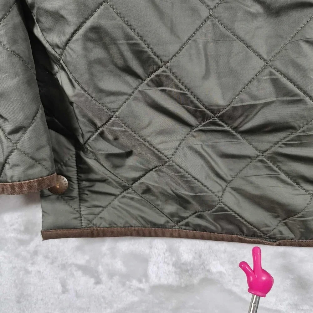 Vintage Polo Ralph Lauren Quilted Jacket Men's XL Olive Green Fleece Full Zip‎